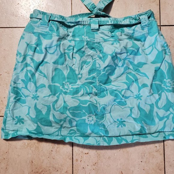 Josephine Chaus Size Skort Floral‎ Hawaiian Blue Size 14 A306 - Picture 2 of 4